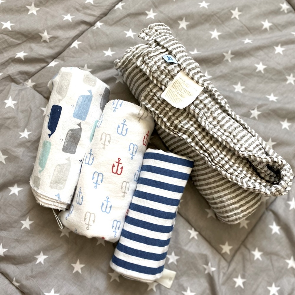 Little unicorn and cloud island baby blanket swaddles